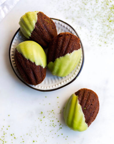 Mint Chocolate Matcha Madeleines with Baking the Goods