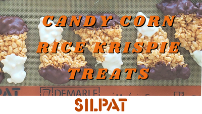 Candy Corn Rice Krispie Treats with the Silpat Scone Mold for Halloween