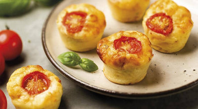Mini Feta, Tomato and Basil Muffins